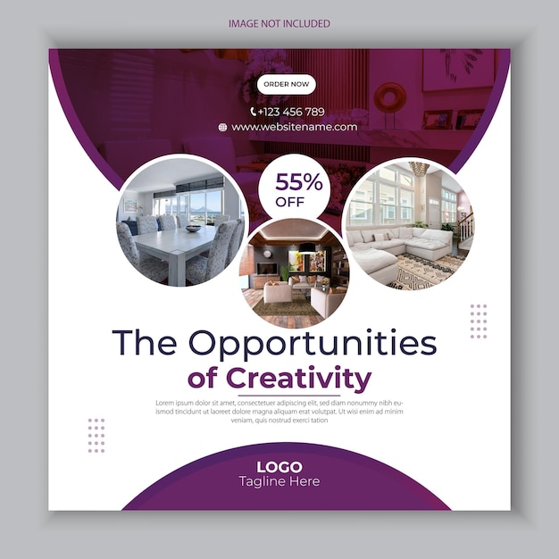 Vector vector home real estate property instagram post or social media banner