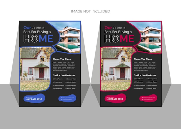 vector home for sale real estate flyer design