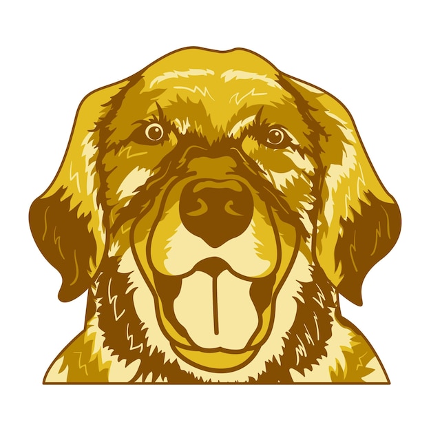Vector Hond Hoofd Golden Retriever