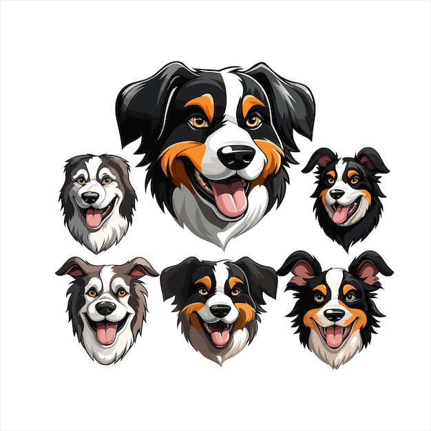 Vector hond hoofd mascotte logo sjabloon