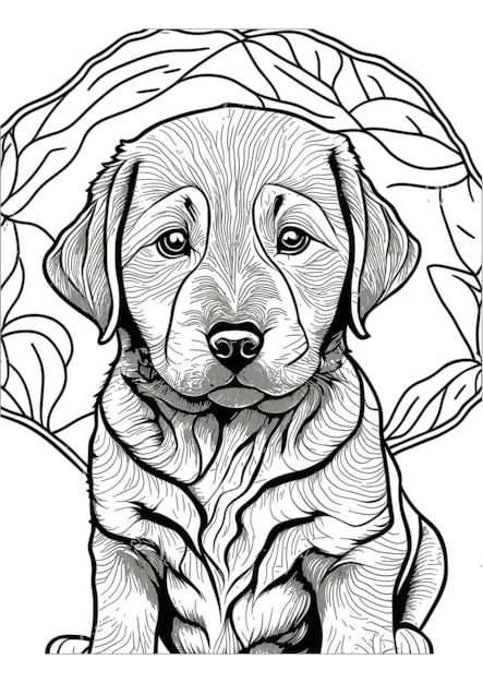 Vector hond overzicht kleurplaat kleurboek illustratie Labrador Retriever