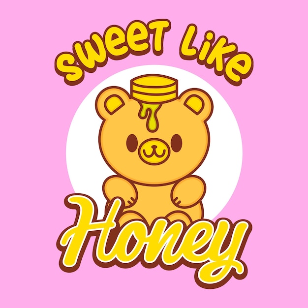 Vector honey bear cartoon