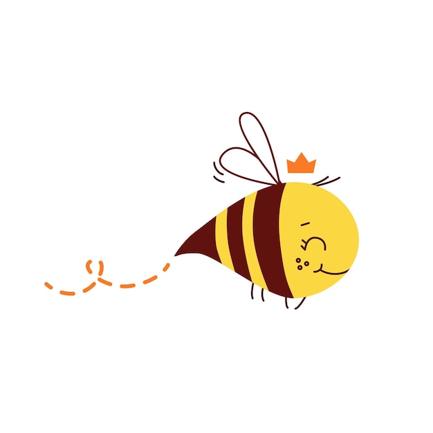 Vector honey bee fun character cartoon style