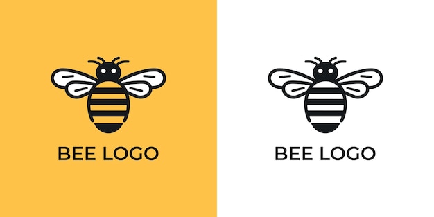 Vector honey bee logo creative vector icon symbol Organic and eco honey labels and tags with bees