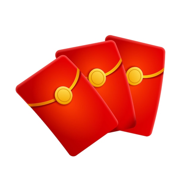 Vector hongbao isolated vector set of chinese festive red envelopes