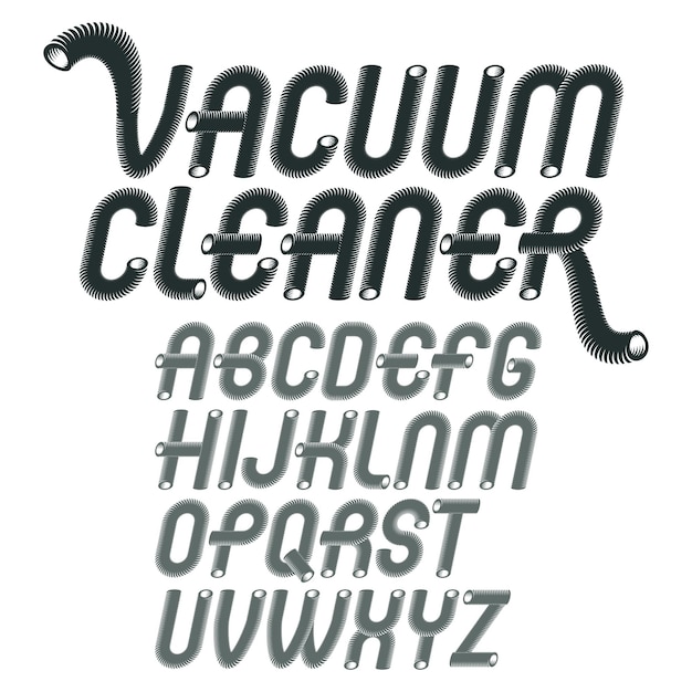 Vector hoofdstad moderne Alfabetletters ingesteld. Trendy afgerond cursief lettertype, script van a tot z kan worden gebruikt bij het maken van kunstposters. Gemaakt met behulp van dimensionale vacuümpijpstijl.