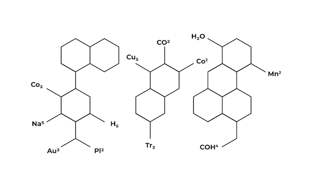 Vettore ormoni vettoriali simboli di linea della struttura della formula molecolare