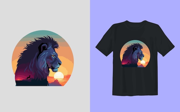 Vector vector horse cartoon and sun illustration t shirt design