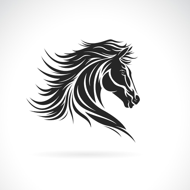 Вектор дизайна головы лошади на белом фоне Легко редактируемые многослойные векторные иллюстрации Дикие животные