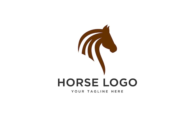 vector horse head line art logo template