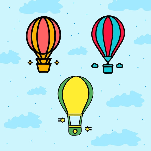 Vector Hot air balloons and sky background