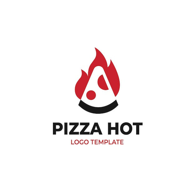 Vector vector hot pizza logo design template