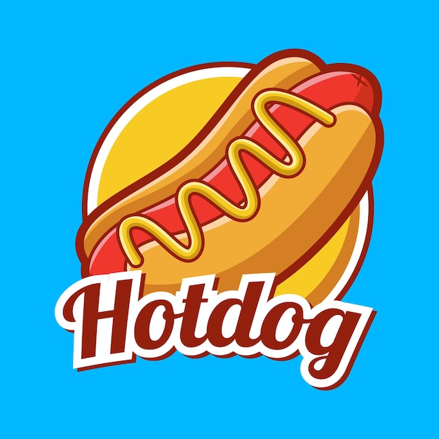 vector hotdog cartoon logo illustratie.