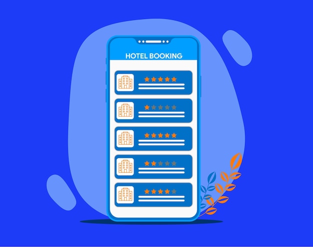 Vector vector hotel booking application hotel rating