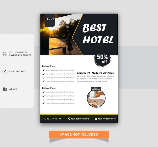 vector hotel facilities flyer or poster template