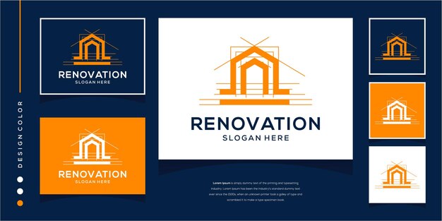 Vector house architecture logo template creative real estate symbol for renovation