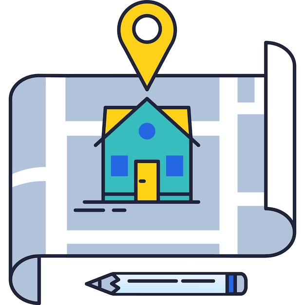 Vector vector house blueprint home architecture plan icon