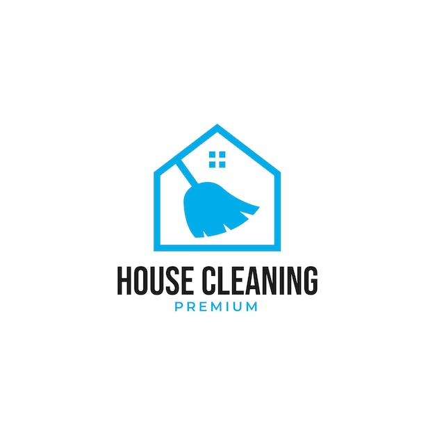 Vector house cleaning logo design concept illustration idea