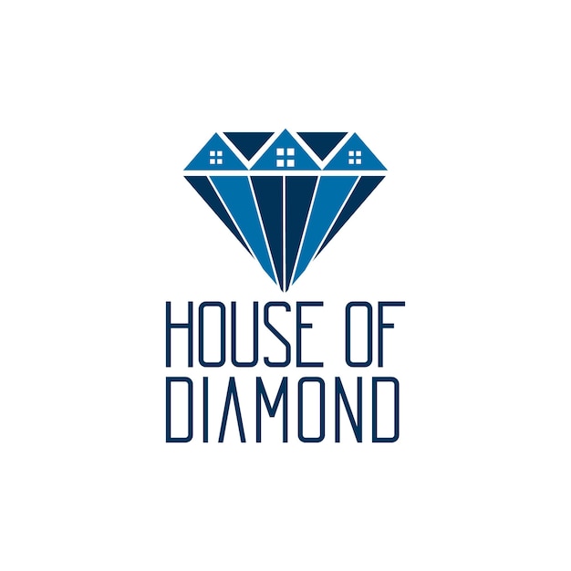 Vector house diamond illustration logo