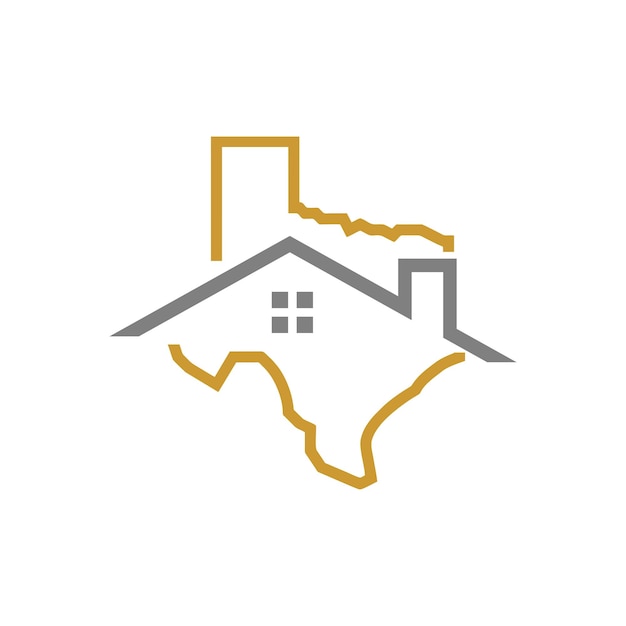 Progettazione del logo della casa vettoriale in texas