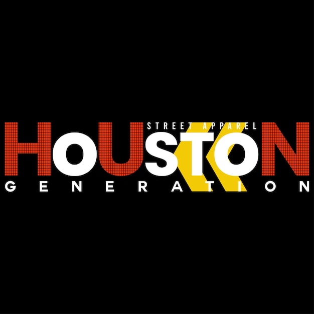 vector houston typography illustration design