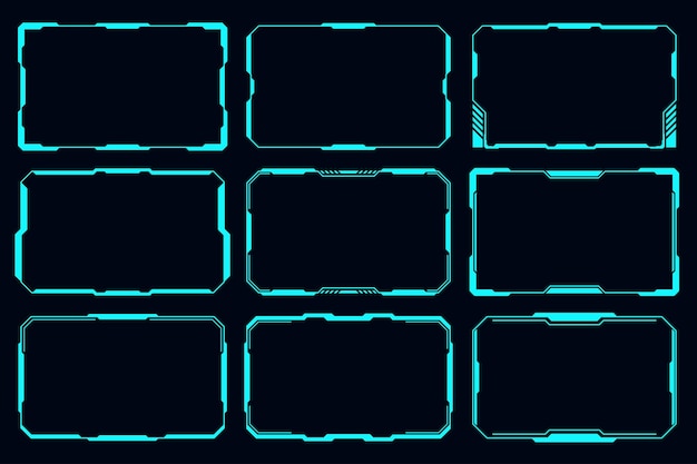 Vector HUD element frame technology futuristic interface