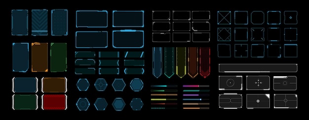 Vector hud elements set for futuristic user interface