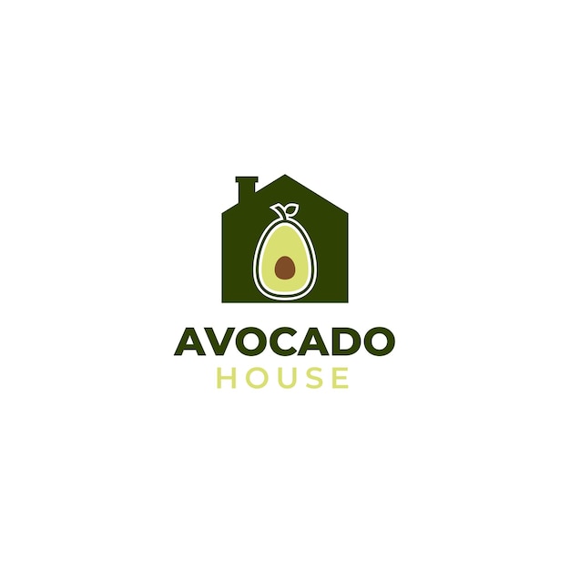 Vector huis avocado logo ontwerp concept illustratie idee