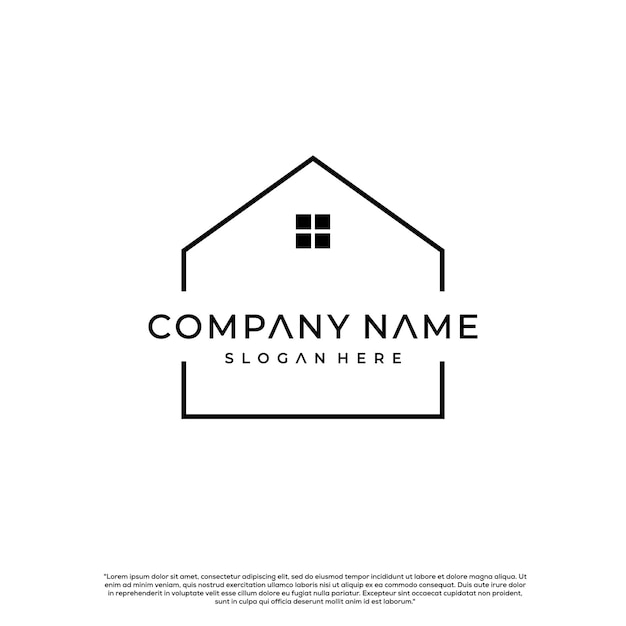 Vector huis logo eenvoudige elegante minimalistische lineaire concept logo pictogrammalplaatje