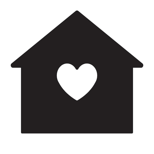 Vector huis silhouet met hart icon