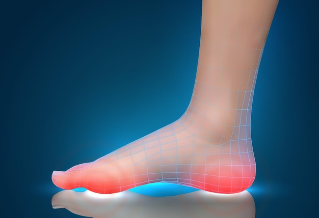 Vector human footred spots of pain ready element for medicine and orthopedics