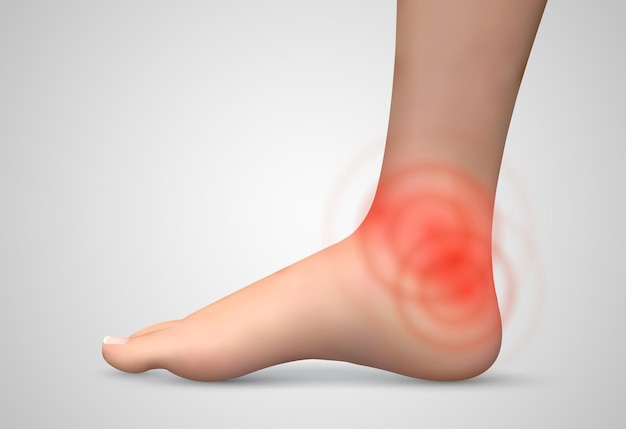 Vector human footred spots of pain ready element for medicine and orthopedics