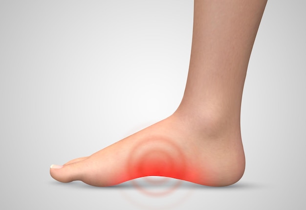 Vector human footred spots of pain ready element for medicine and orthopedics