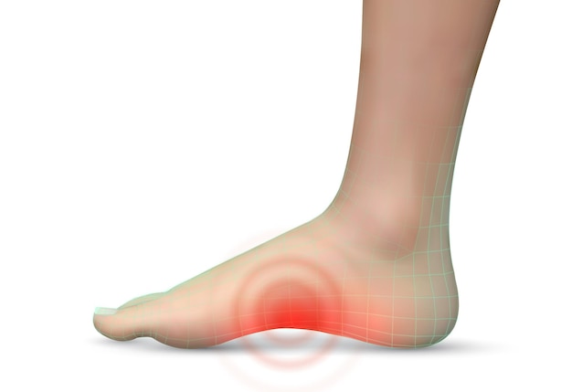 Vector vector human footred spots of pain ready element for medicine and orthopedics