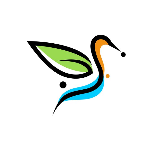 Vector humming bird colorful logo