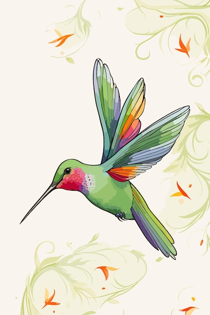 A vector of hummingbird cartoon design illustration