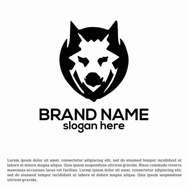 Vector Hunting Heart Dynamic Wolf Logo Ontwerp
