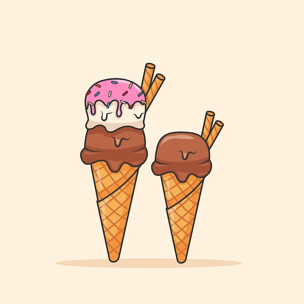 Вектор Иллюстрация мультфильма о векторном мороженом.