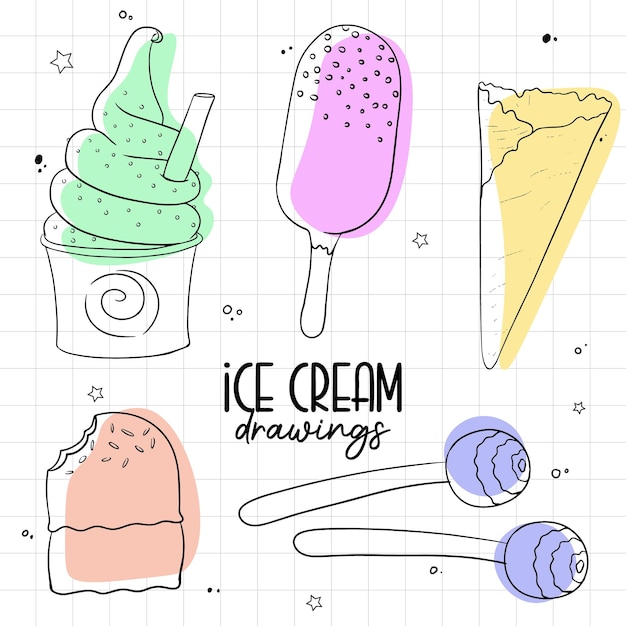 Vector vector ice cream collection