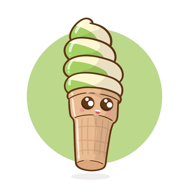 Vettore icona di cartone animato di cono di gelato vettoriale illustrazione di icona di cibo dolce concetto isolato