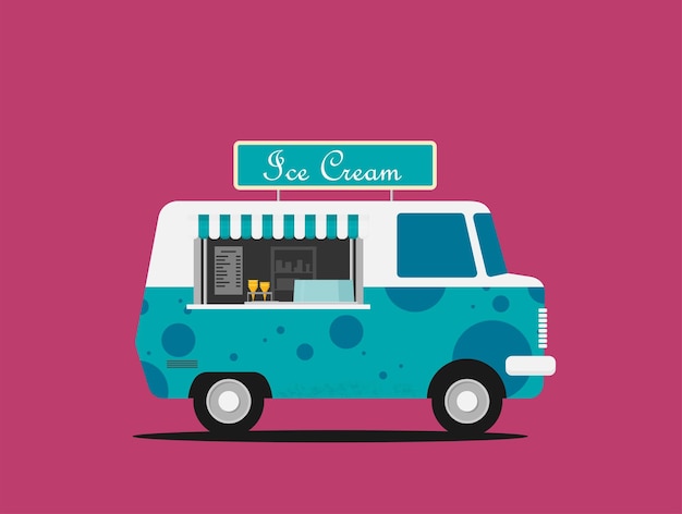 Vector ice cream flat illustration