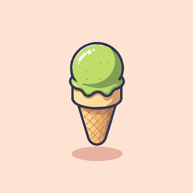 vector ice cream mathca in a cone logo