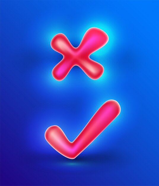 Vector icon 3d design check mark.