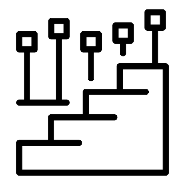 データポイントを持つバーチャートのベクトルアイコン