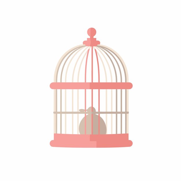 Vector vector icon a bird in a cage on a white background