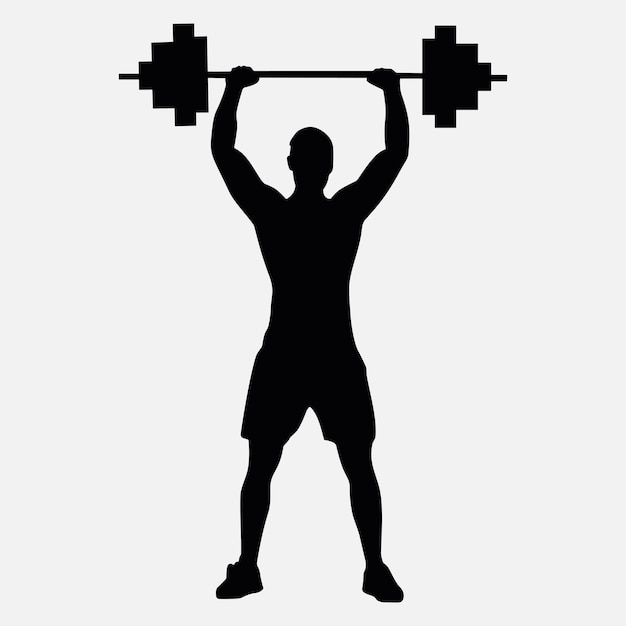 vector icon of bodybuilder with barbell