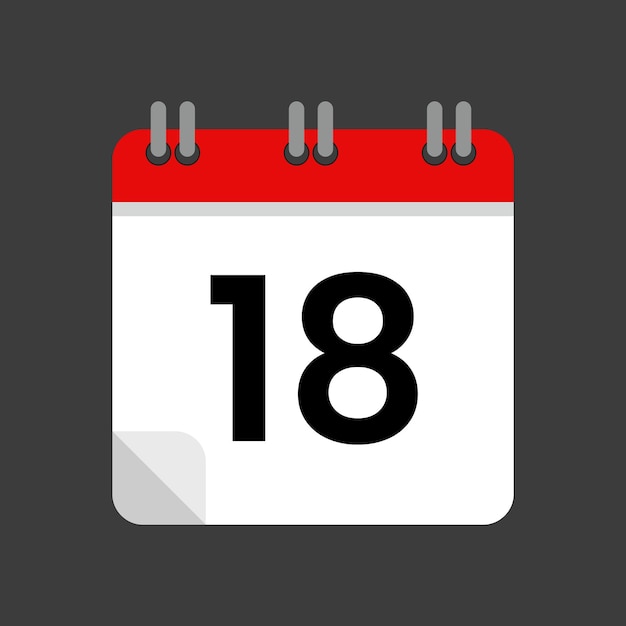 vector icon calendar date 18