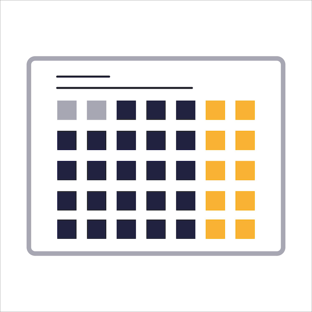 Vector icon of calendar in flat style