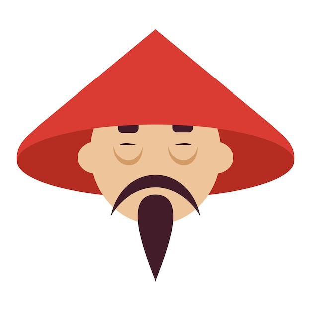 Vector vector icon of chinese man wearing hat1