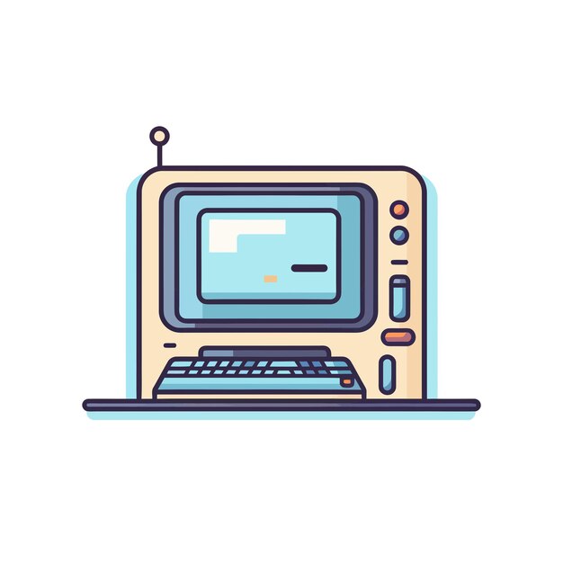 VECTOR ICON OF A COMPUTER LAPTOP FLAT DESIGN